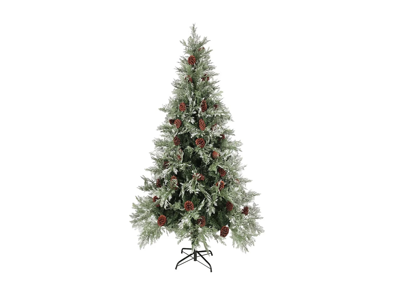 Sapin de No?l avec pommes de pin Vert et blanc 225 cm PVC et PE