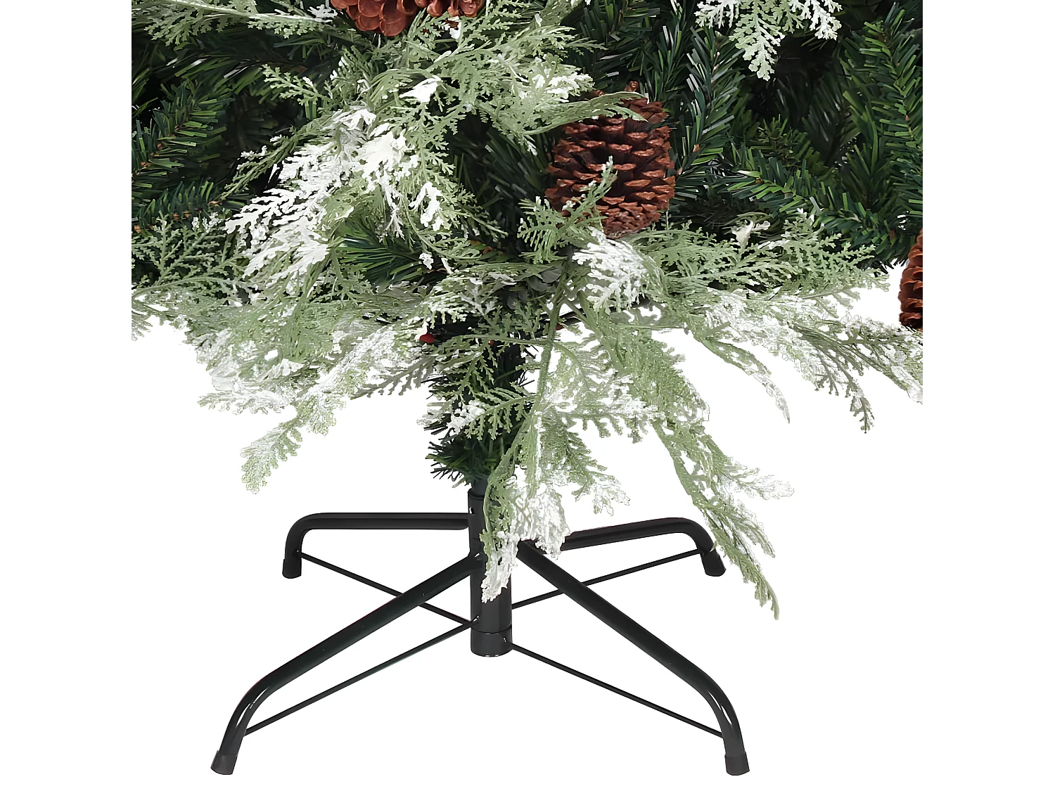 Sapin de No?l avec pommes de pin Vert et blanc 225 cm PVC et PE
