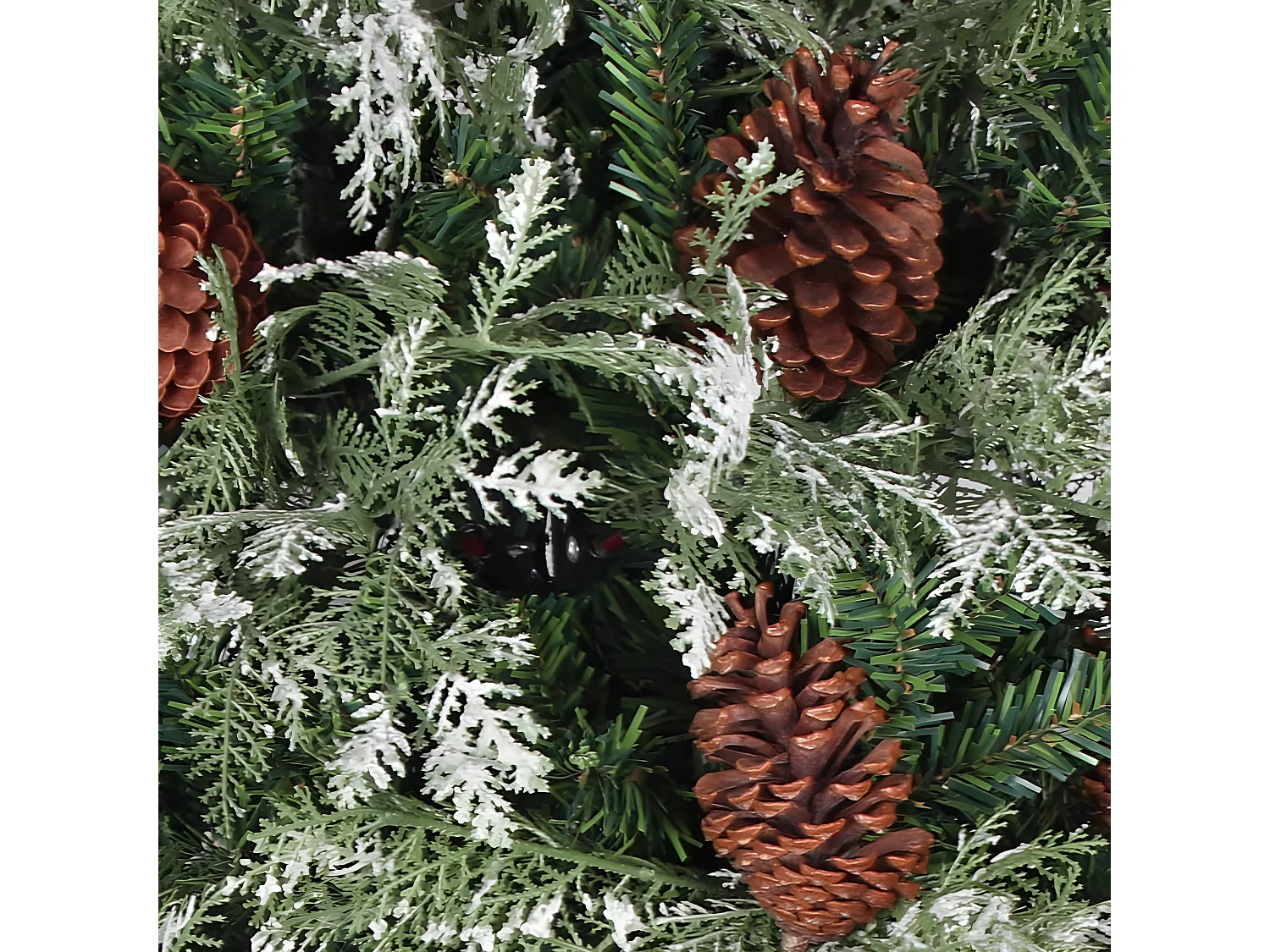 Albero di Natale con pigne Verde e bianco 225 cm PVC e PE
