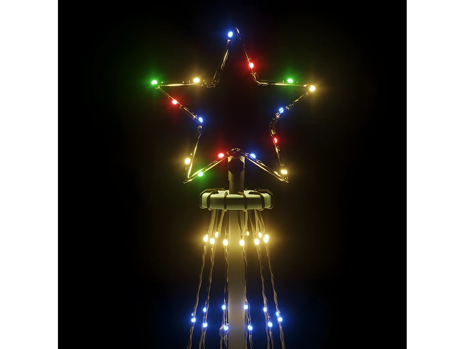 Árvore de Natal com estaca 732 LEDs coloridos 500 cm