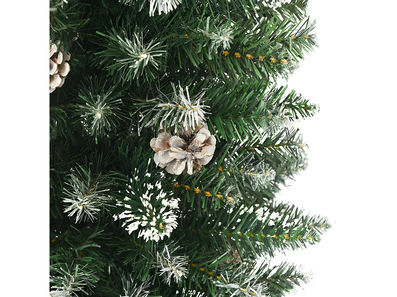 Albero di Natale artificiale sottile con supporto in PVC da 120 cm