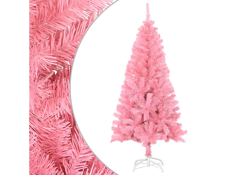 Albero di Natale artificiale con supporto rosa 150 cm in PVC