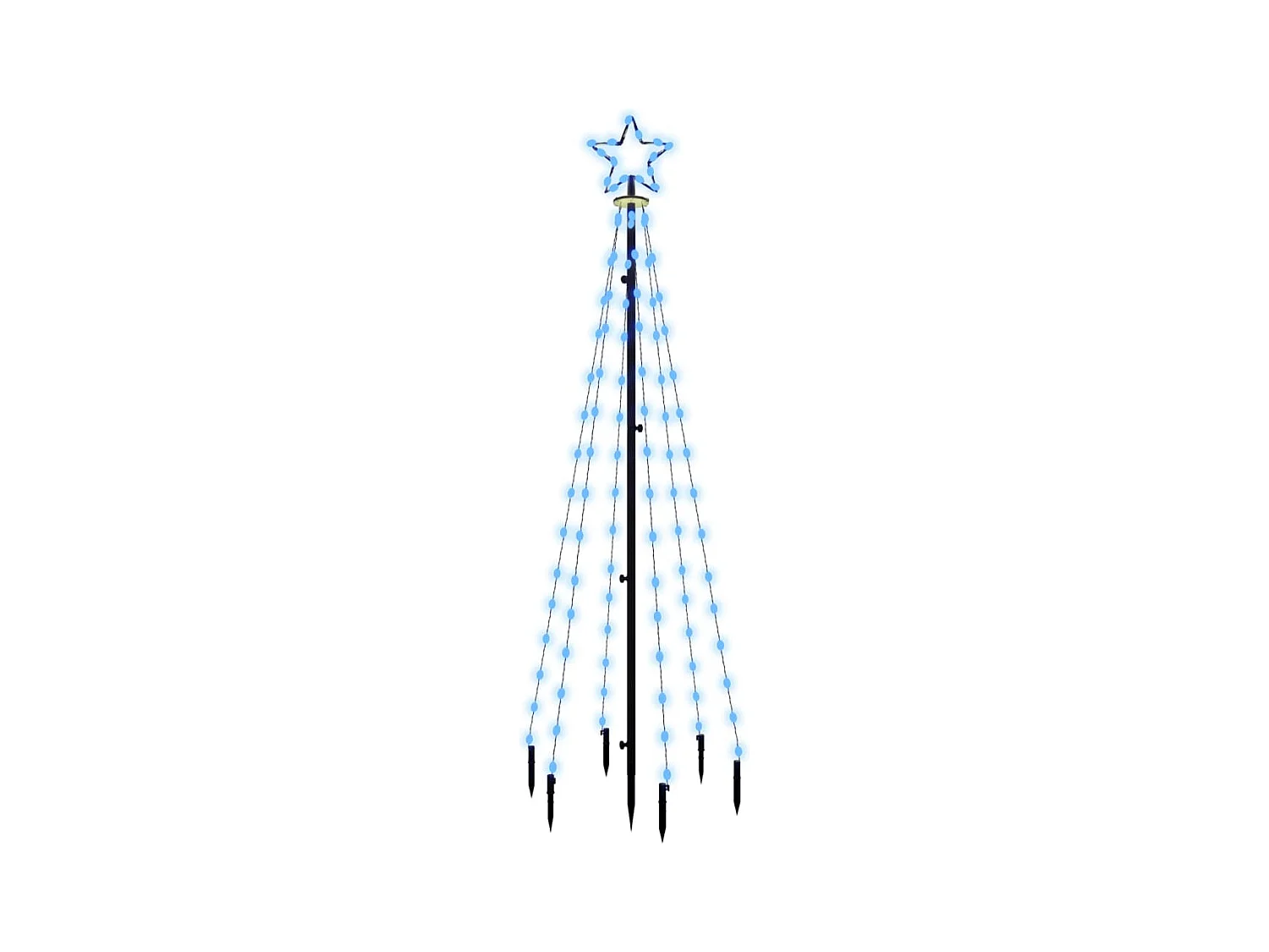 Weihnachtsbaum mit Pfahl Blau 108 LED 180 cm
