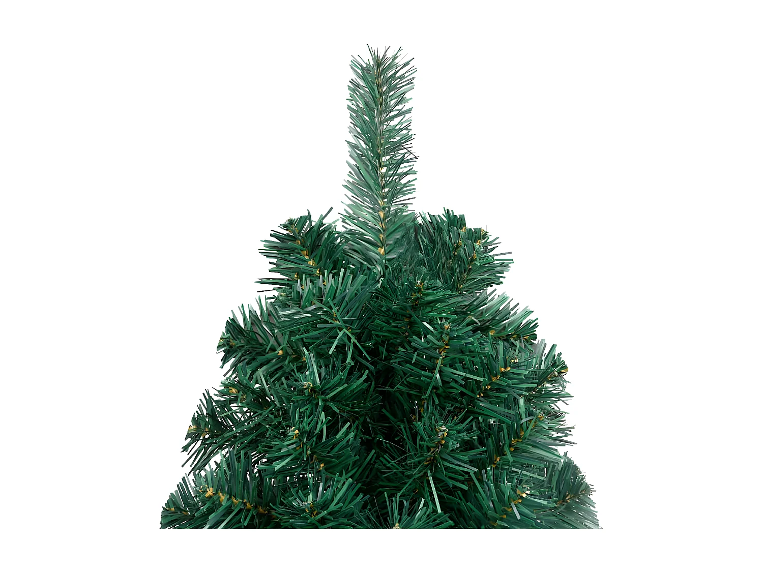 Demi-arbre de No?l artificiel pré-éclairé et boules vert 120 cm