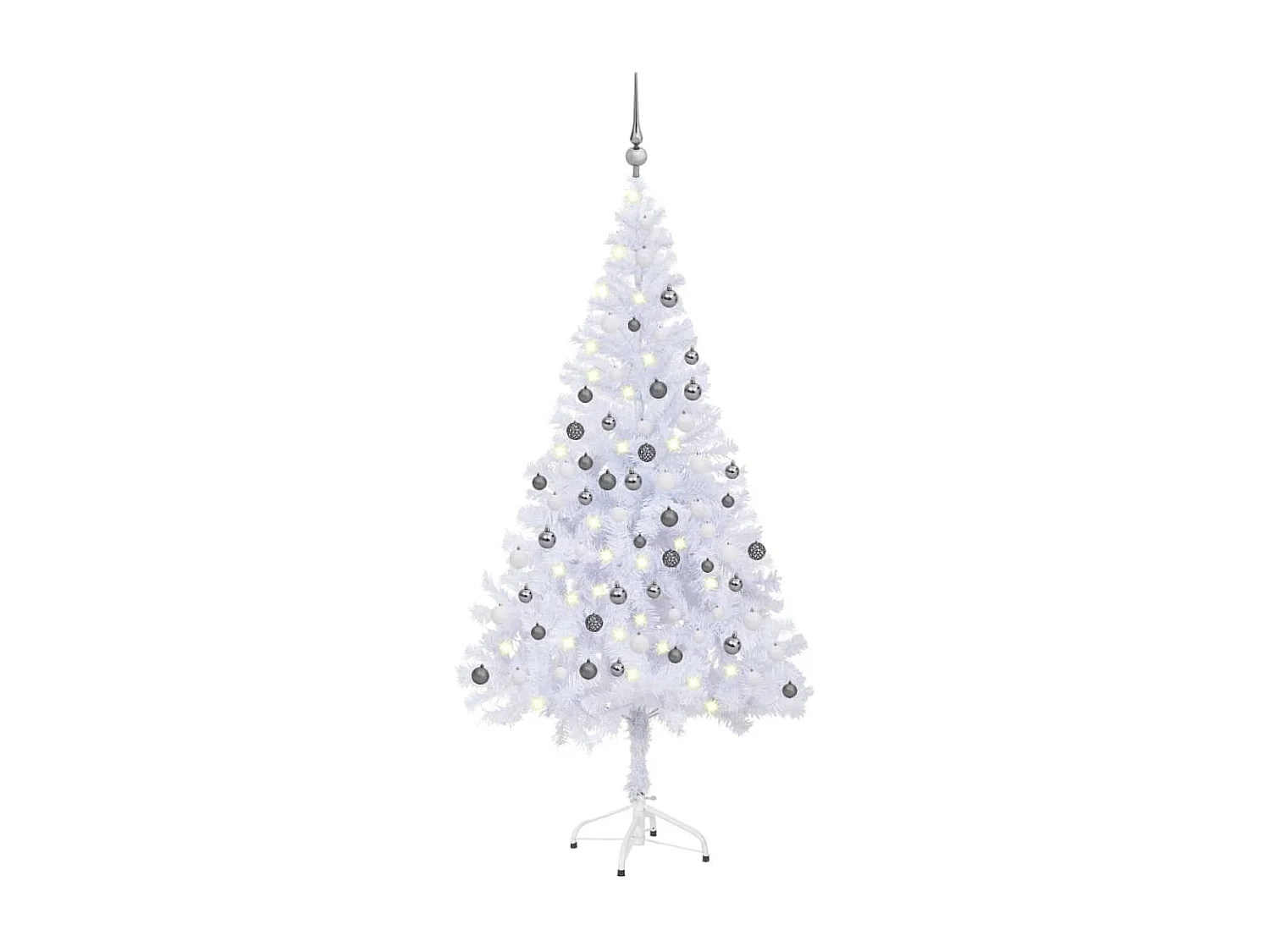 Árbol de Navidad artificial preiluminado/bolas 120 cm 230 ramas