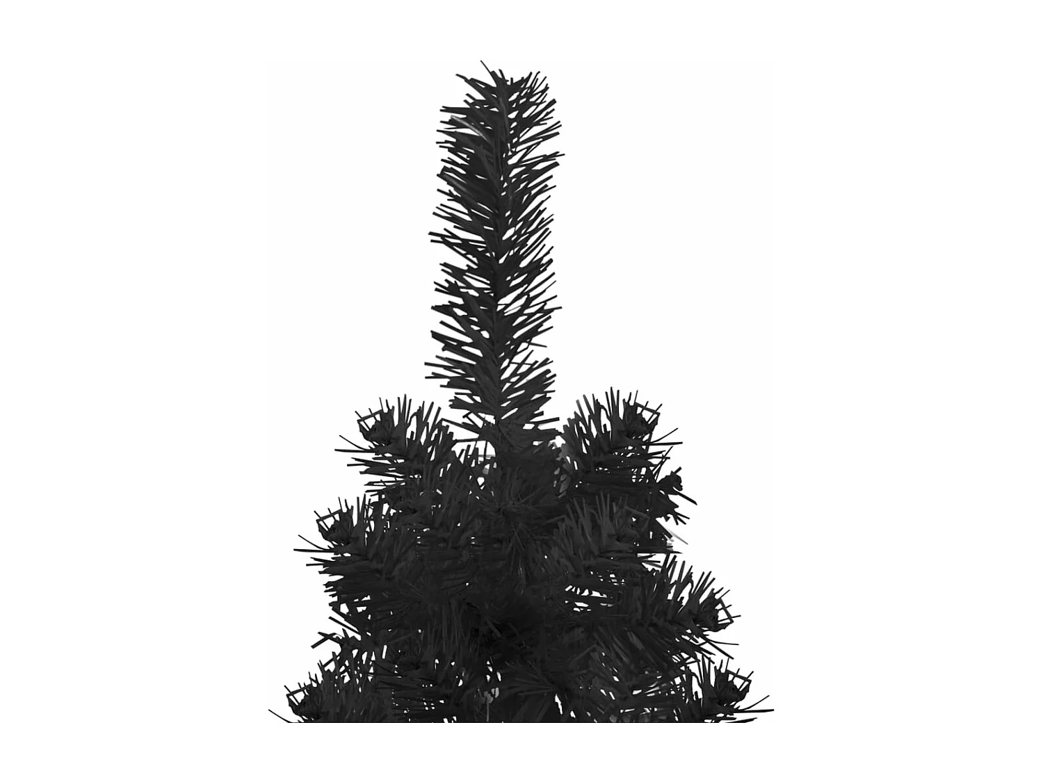 Demi sapin de No?l artificiel mince avec support Noir 150 cm