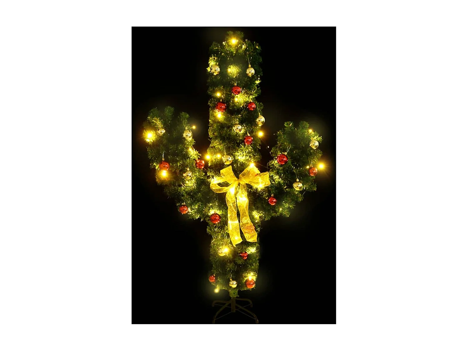 Cactus de No?l avec support et LED Vert 150 cm PVC