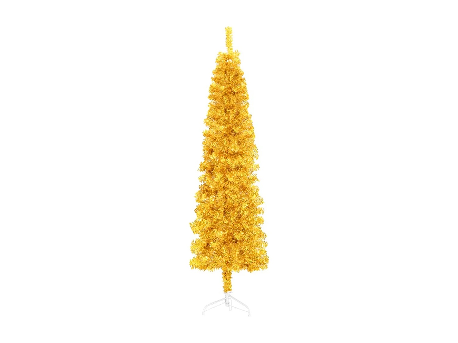 Demi sapin de No?l artificiel mince avec support Doré 180 cm