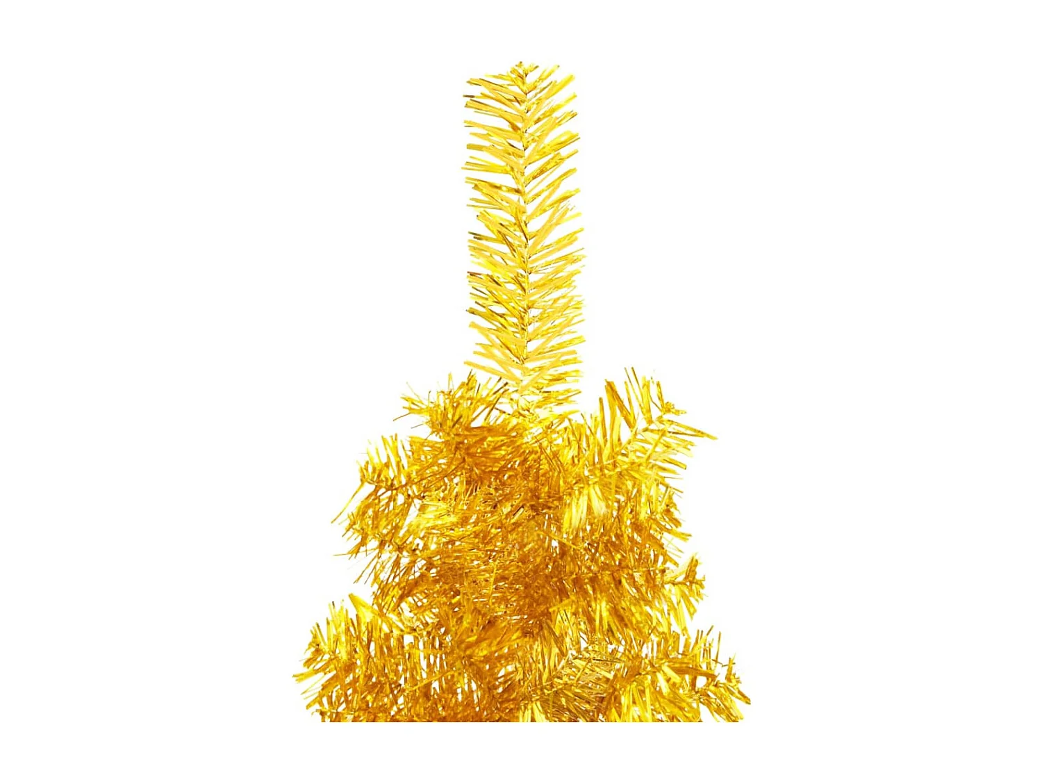 Albero di Natale artificiale mezzo sottile con supporto dorato 180 cm