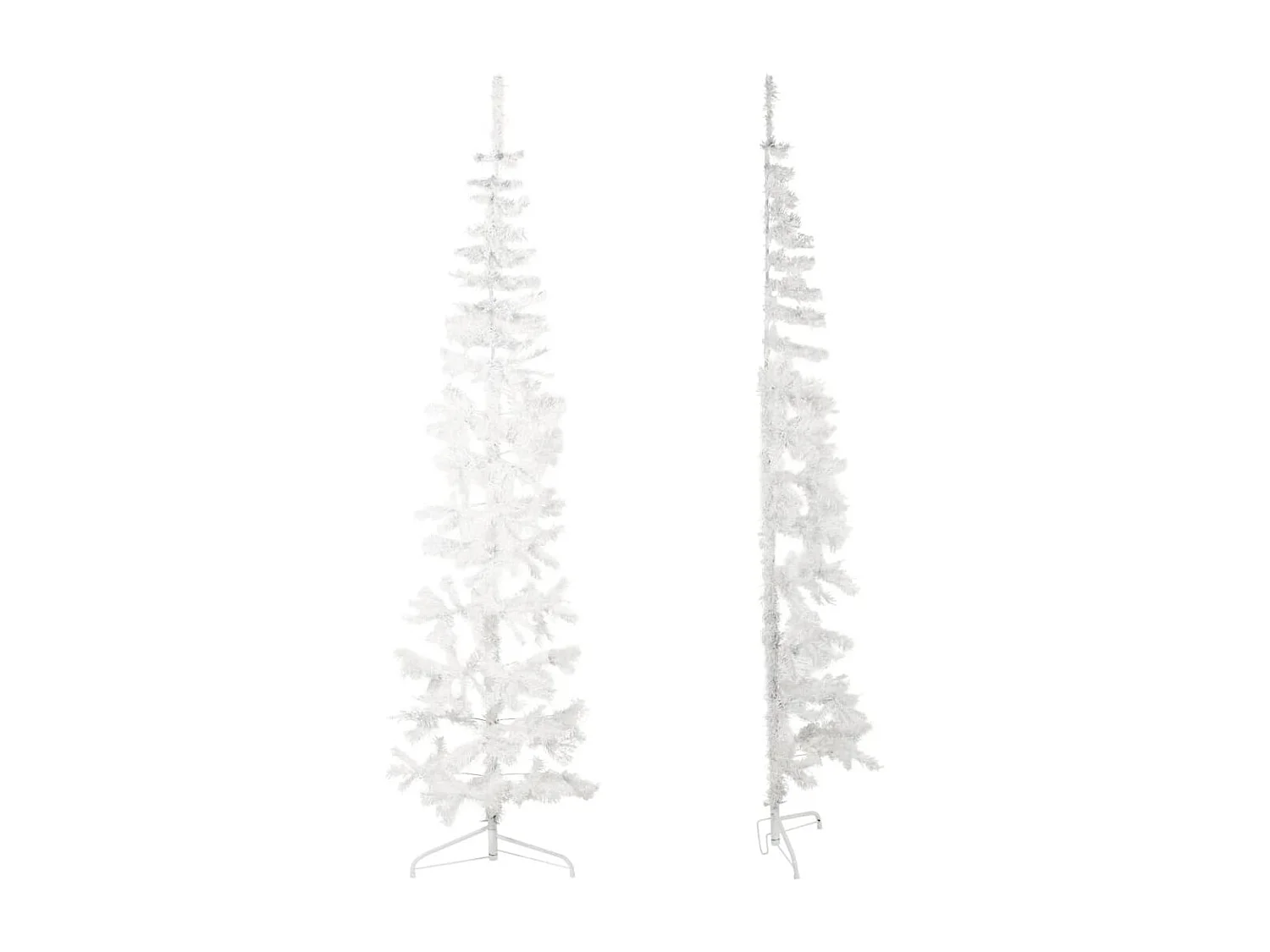 Demi sapin de No?l artificiel mince avec support Blanc 240 cm
