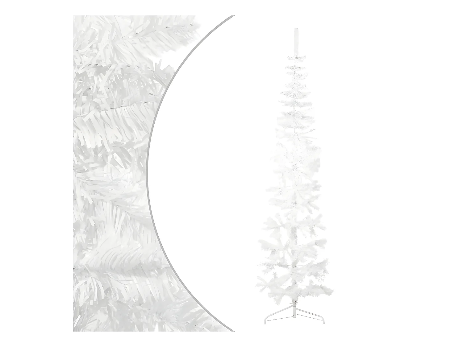 Albero di Natale artificiale mezzo sottile con supporto Bianco 240 cm