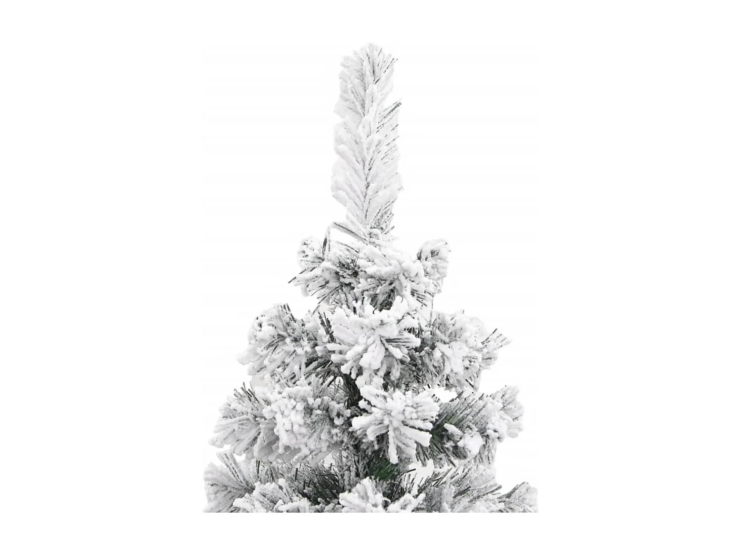 Árvore de Natal artificial fina floco de neve verde 210 cm PVC