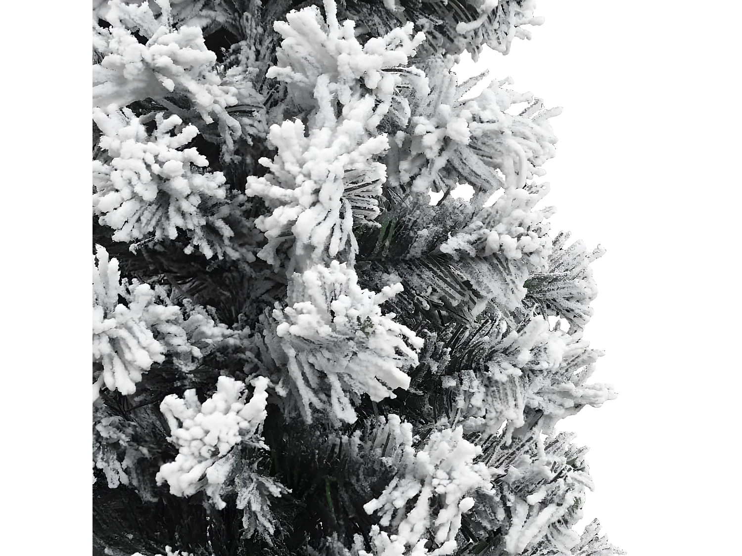 Árvore de Natal artificial fina floco de neve verde 210 cm PVC