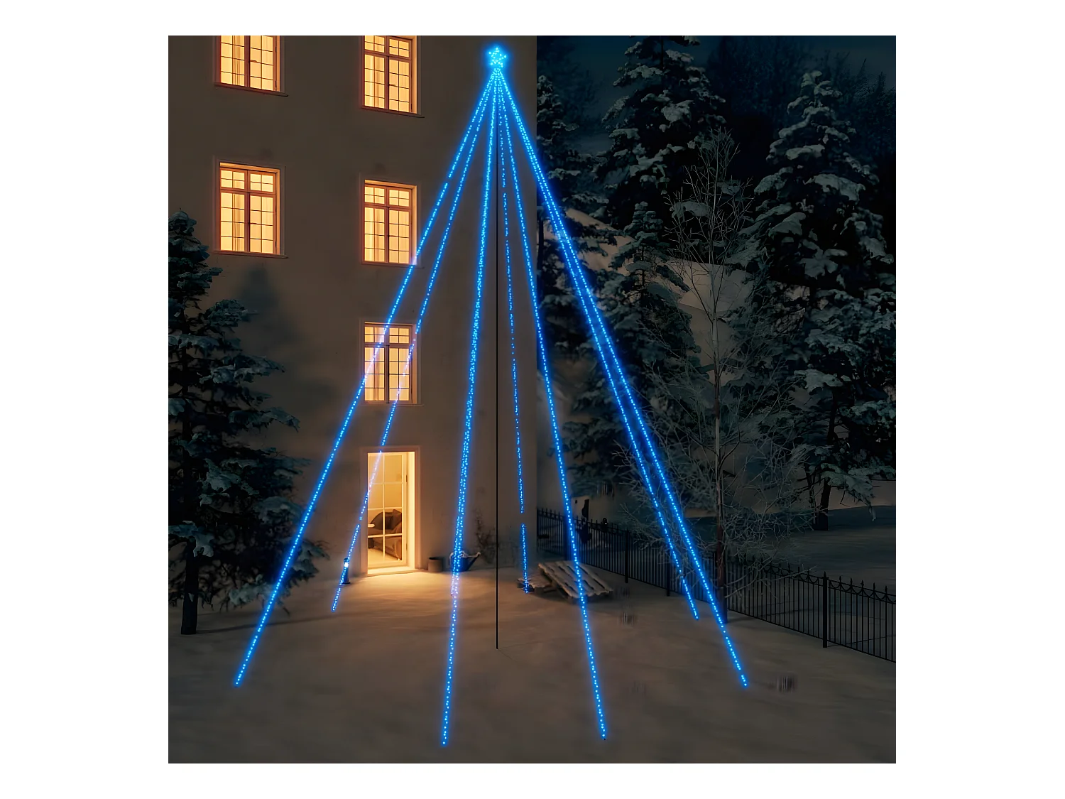 Kerstboomverlichting binnen/buiten 1300 blauwe LED's 8 m