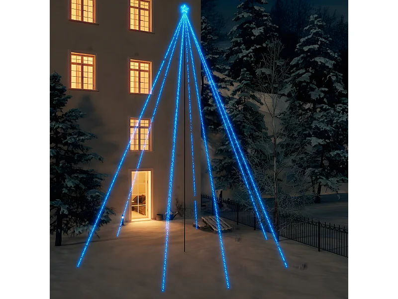 Luzes para árvores de Natal Interior/Exterior 1300 LEDs azuis 8 m