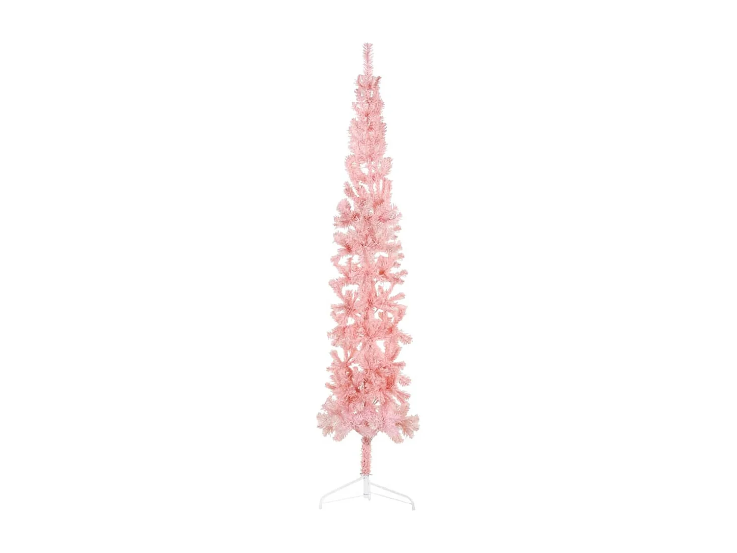 Demi sapin de No?l artificiel mince avec support Rose 240 cm
