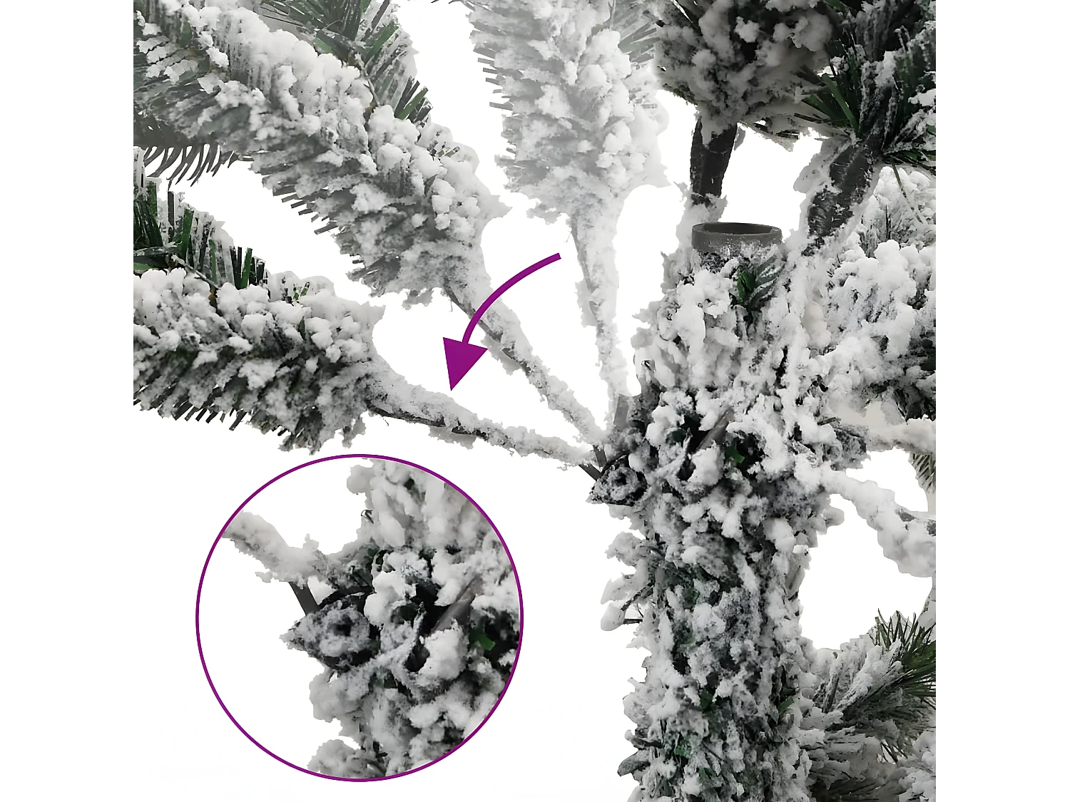 Albero di Natale artificiale snodabile 150 led e palline 150 cm