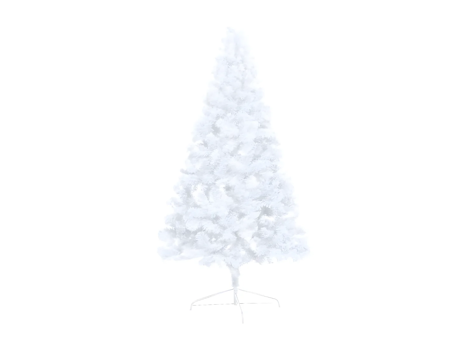 Árvore de Natal artificial meio pré-iluminada e bolas brancas 180 cm