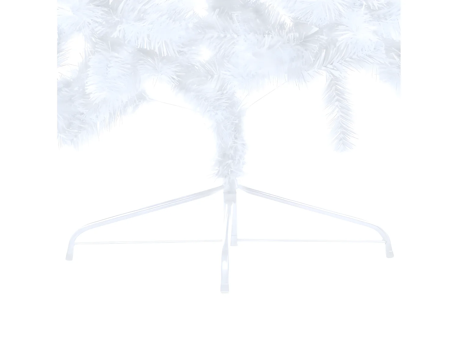 Árvore de Natal artificial meio pré-iluminada e bolas brancas 180 cm