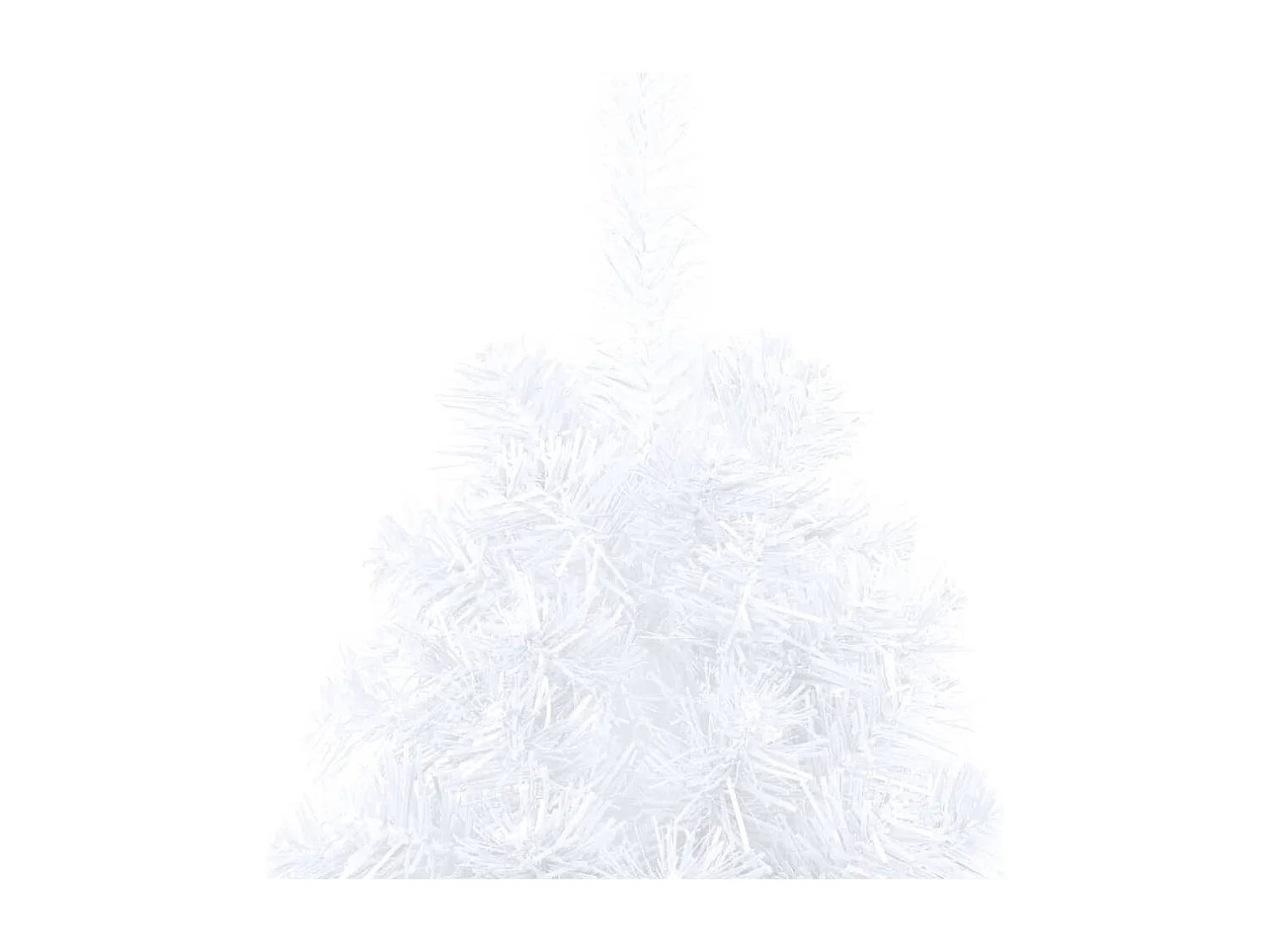 Árvore de Natal artificial meio pré-iluminada e bolas brancas 180 cm