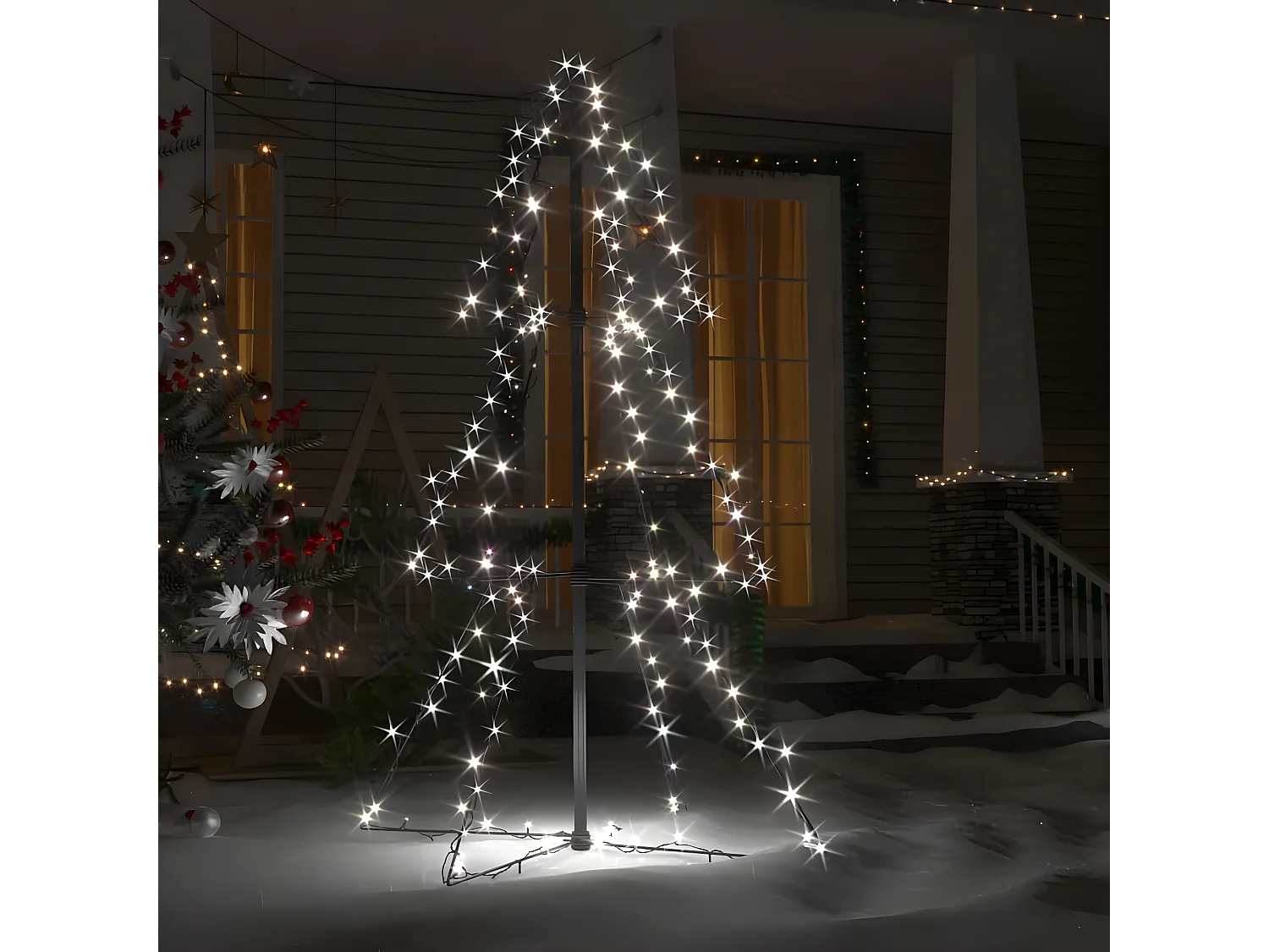 Arbre de No?l c?ne 160 LED d'intérieur/d'extérieur 78x120 cm