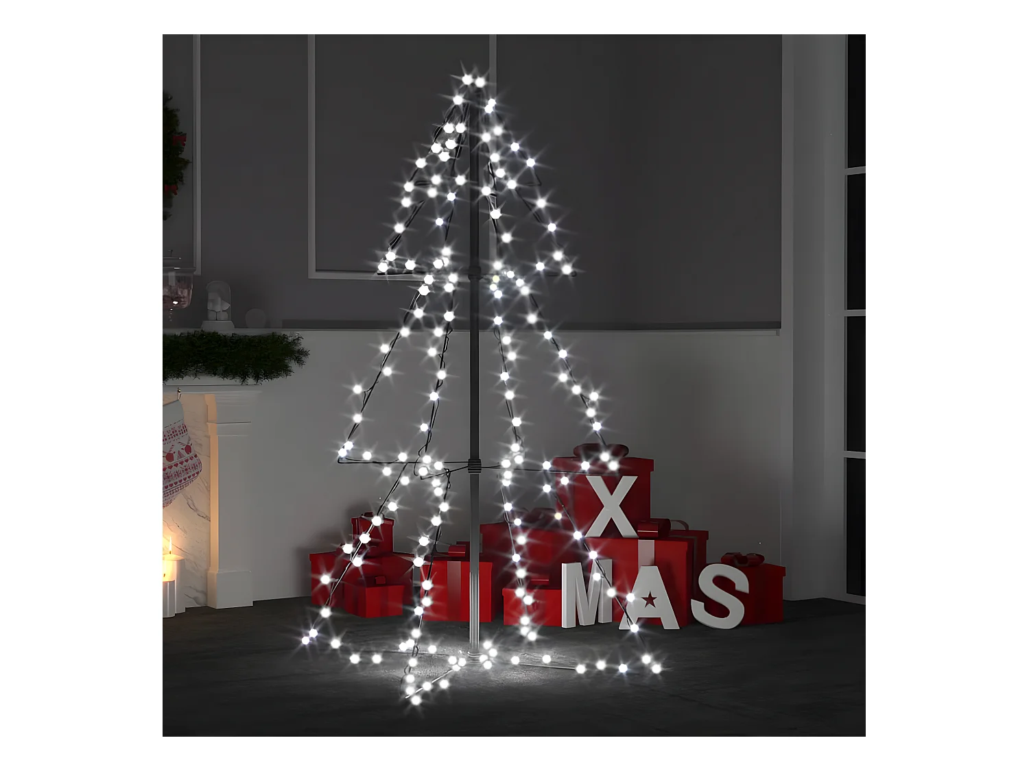 Kerstboom 160 LED binnen/buiten 78x120 cm