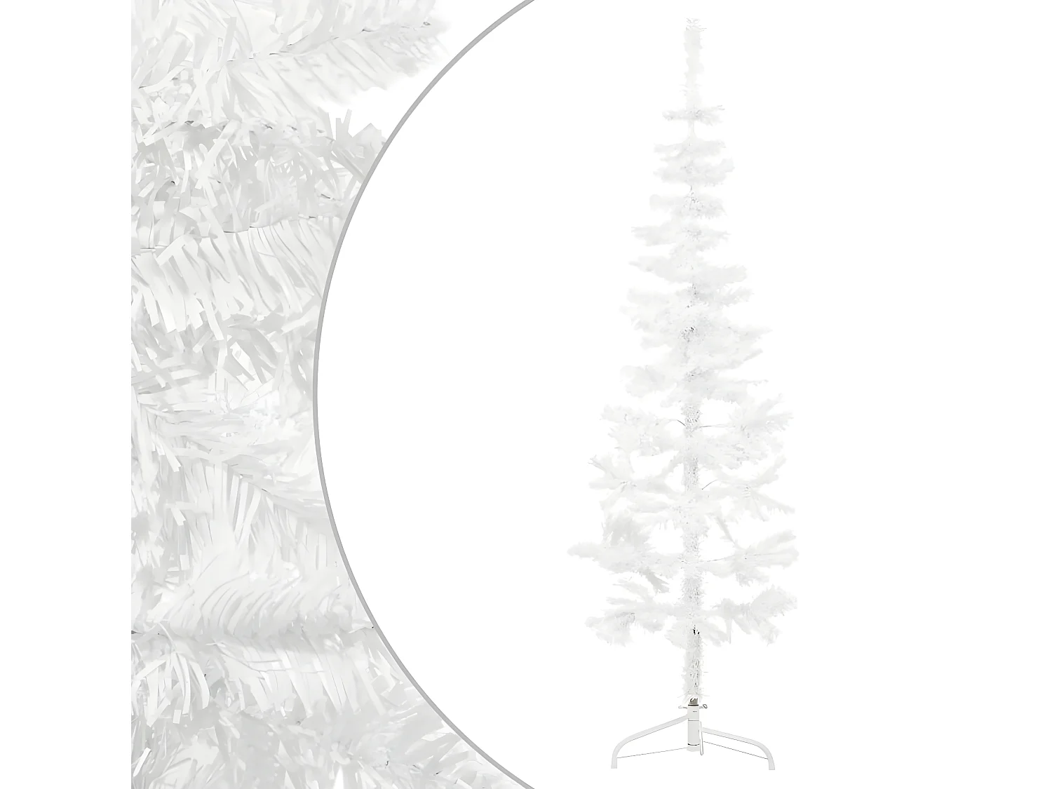 Albero di Natale artificiale mezzo sottile con supporto Bianco 120 cm