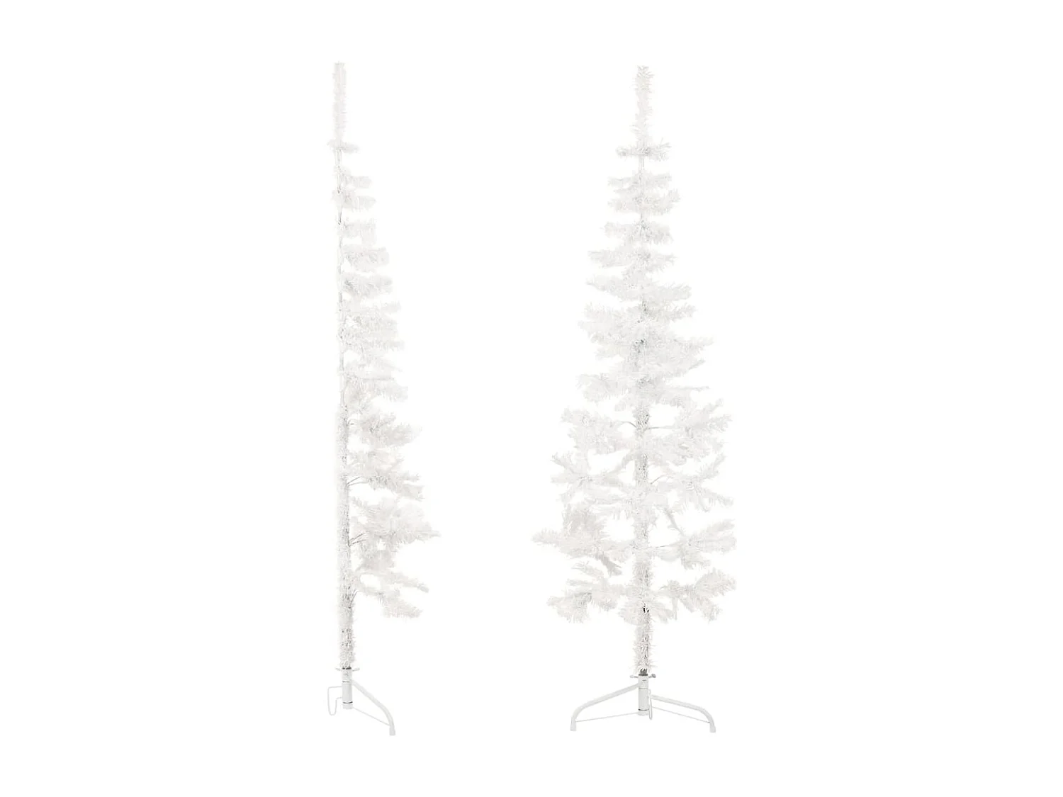 Albero di Natale artificiale mezzo sottile con supporto Bianco 120 cm