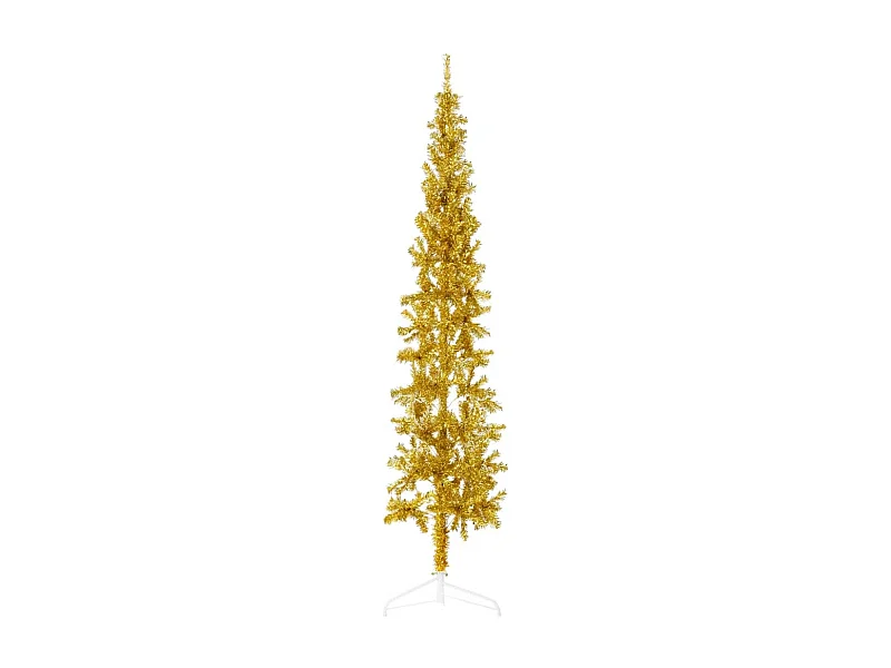 Árvore de Natal Artificial Meia Fina com Suporte Dourado 210cm
