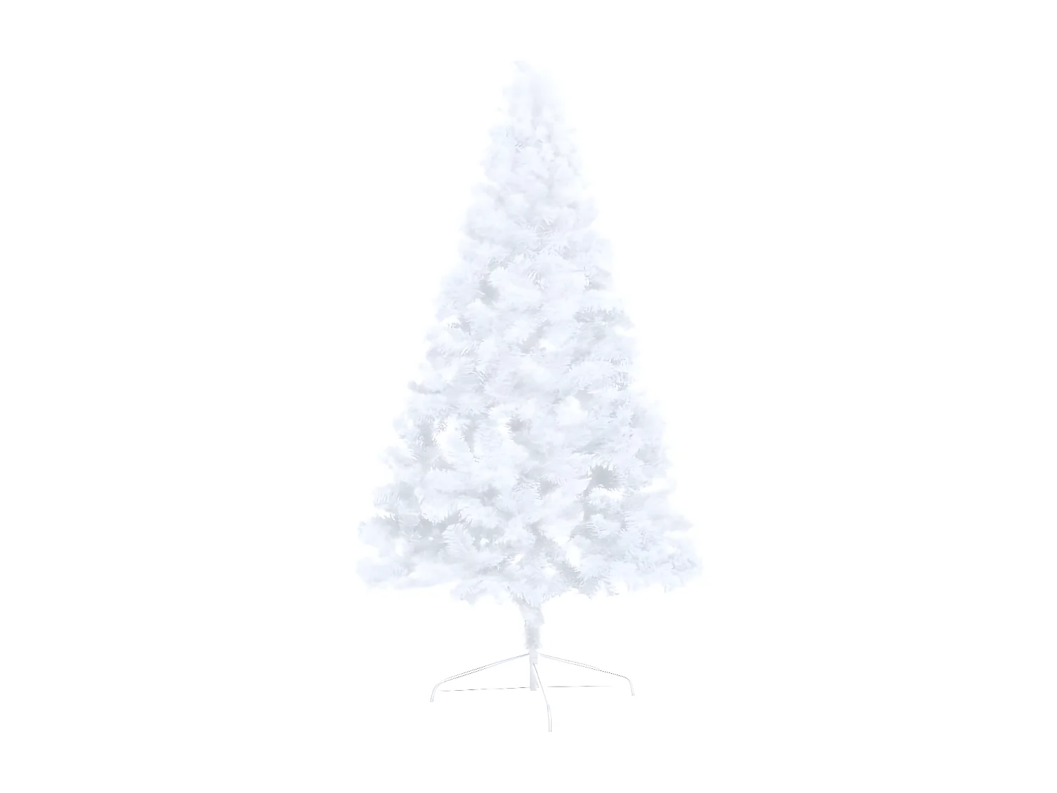 Árvore de Natal artificial meio pré-iluminada e bolas brancas 150cm