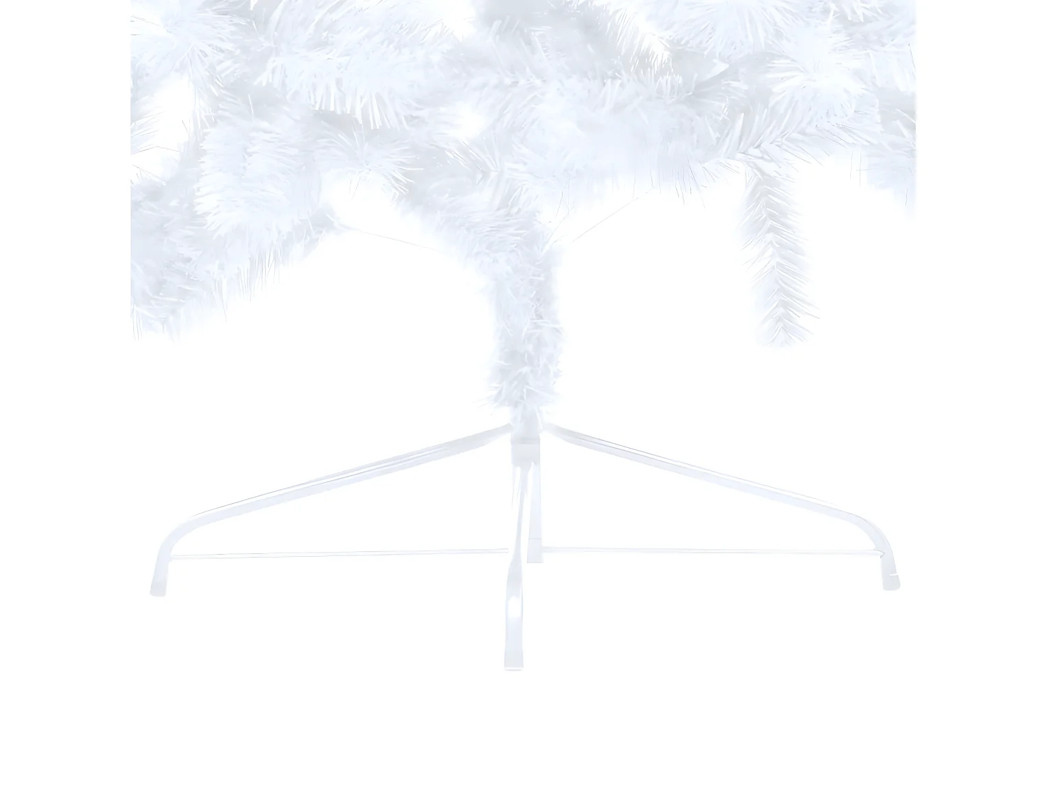 Árvore de Natal artificial meio pré-iluminada e bolas brancas 150cm