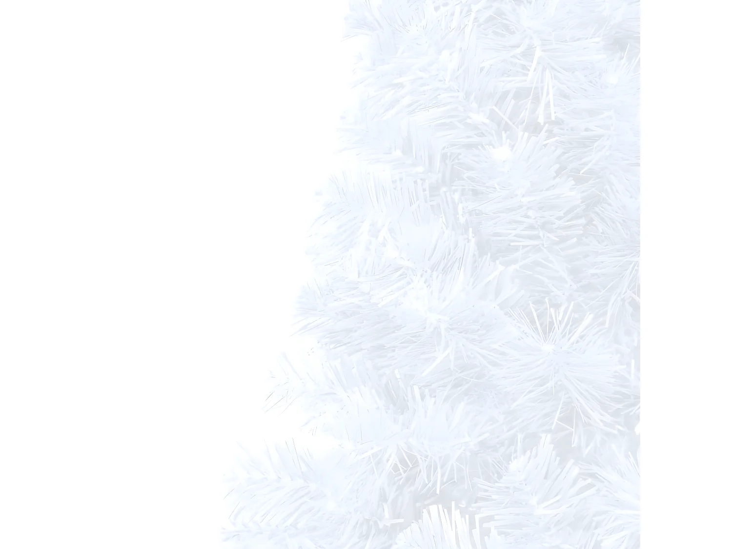 Árvore de Natal artificial meio pré-iluminada e bolas brancas 150cm