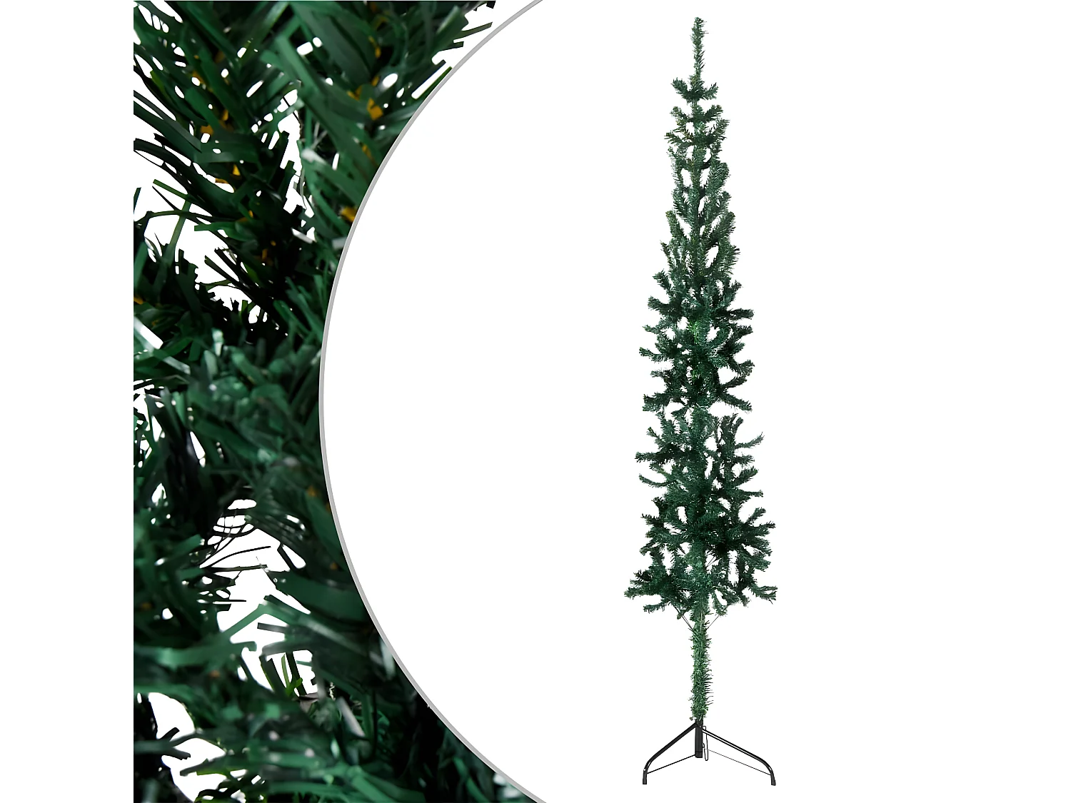 Demi sapin de No?l artificiel mince avec support Vert 120 cm