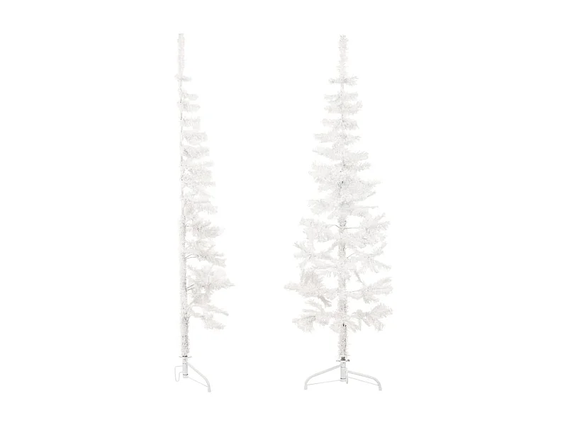 Albero di Natale artificiale mezzo sottile con supporto Bianco 180 cm