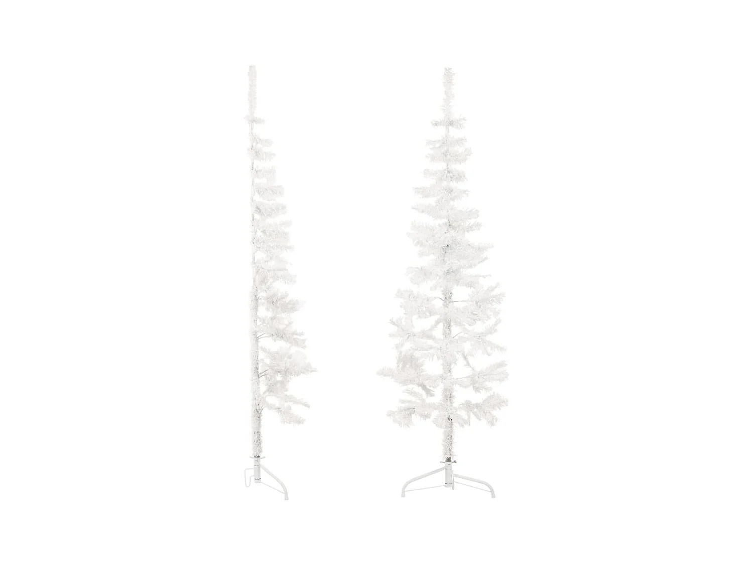 Halfdunne kunstkerstboom met standaard Wit 180 cm