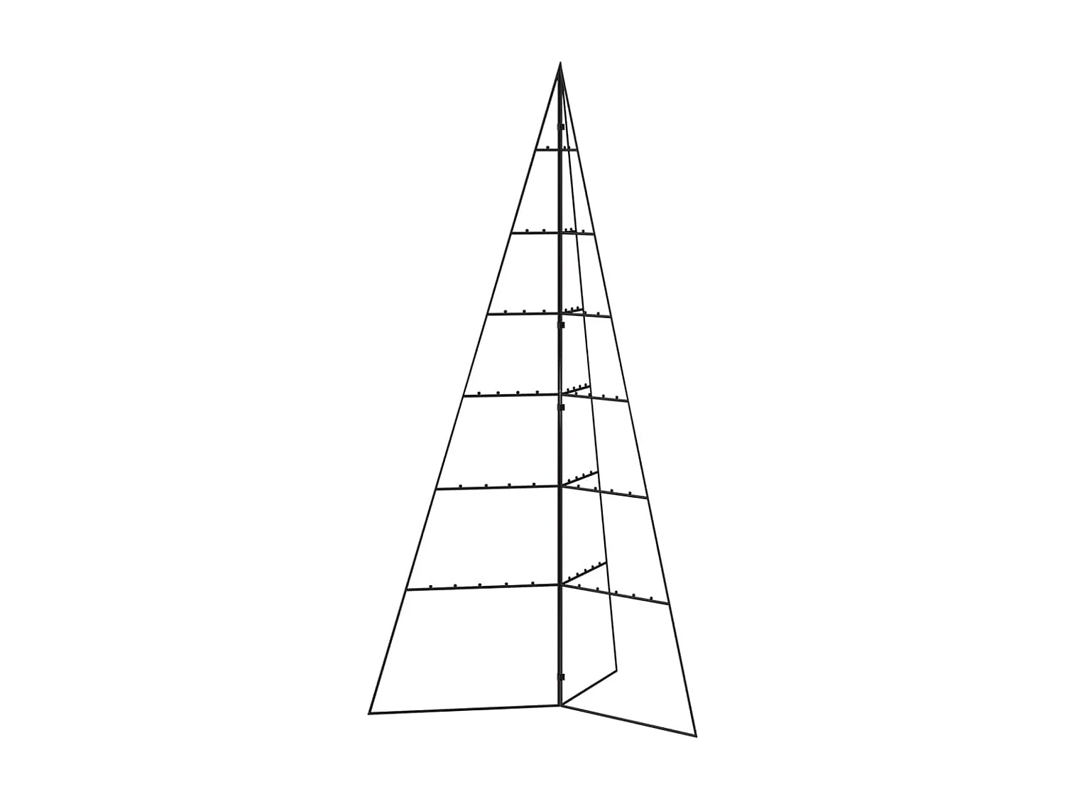 Albero di Natale in metallo per decorazione nero 140 cm