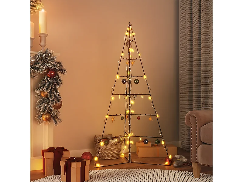 Albero di Natale in metallo per decorazione nero 140 cm