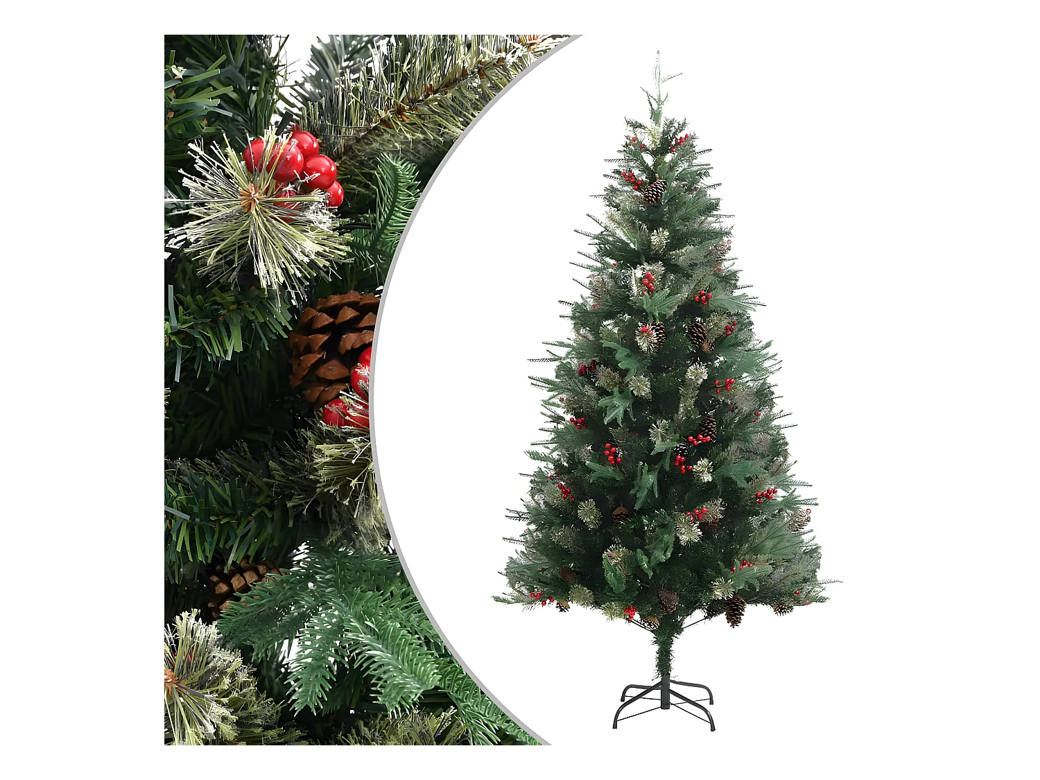 Sapin de No?l avec pommes de pin Vert 225 cm PVC et PE