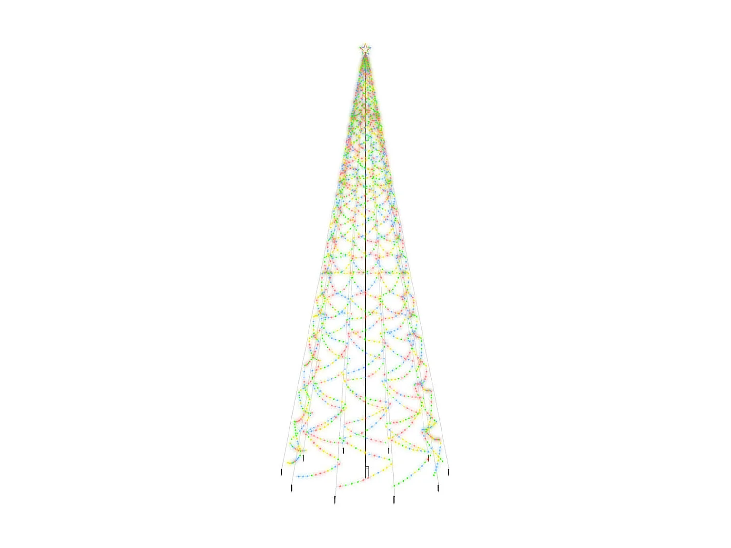Kerstboom met paal 3000 gekleurde LED's 800 cm