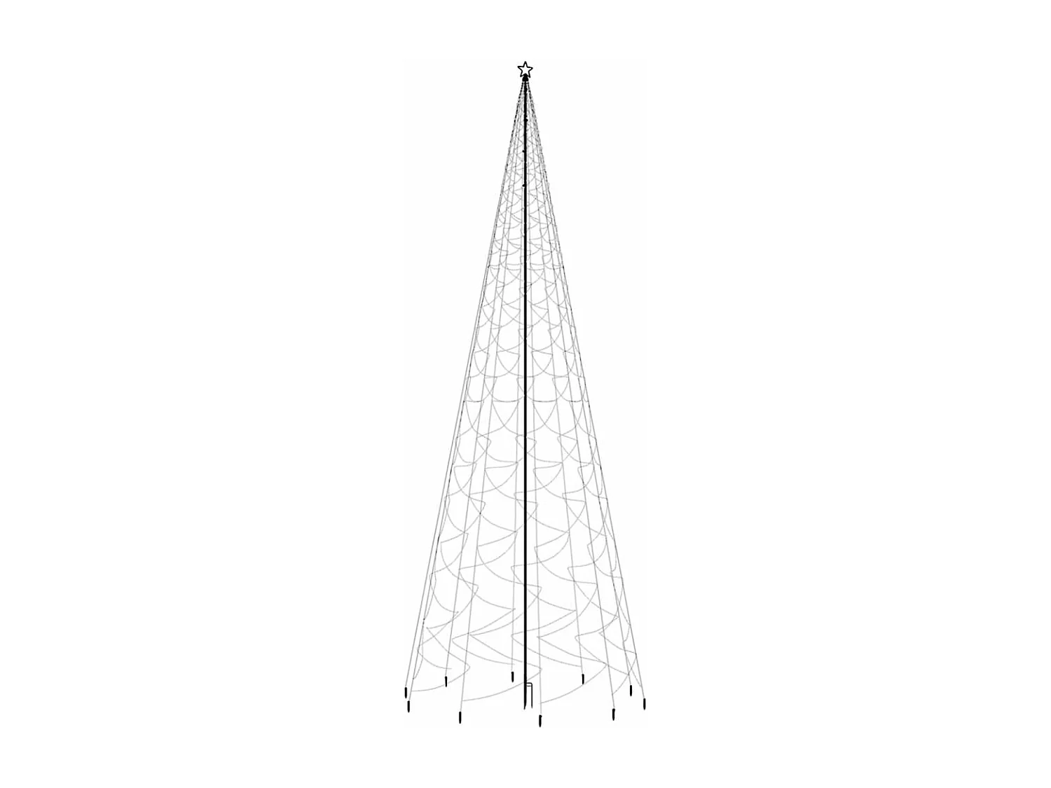 Kerstboom met paal 3000 gekleurde LED's 800 cm