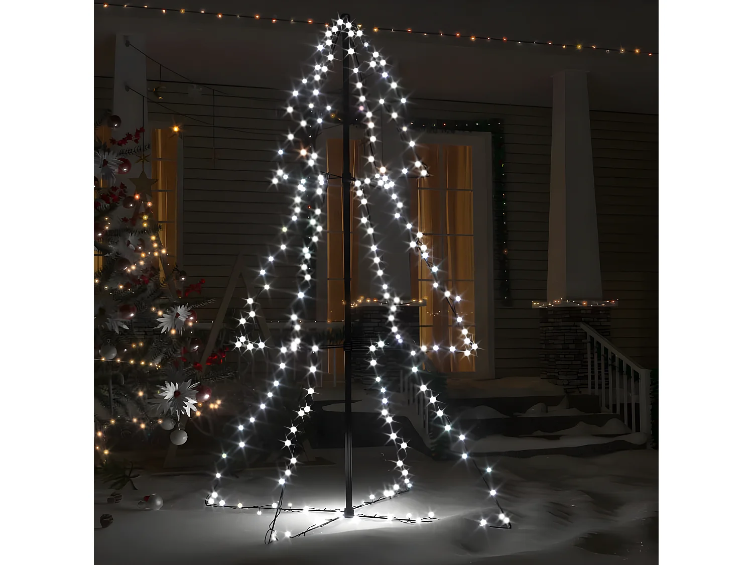 Árvore de Natal 200 LED interior/exterior 98x150 cm