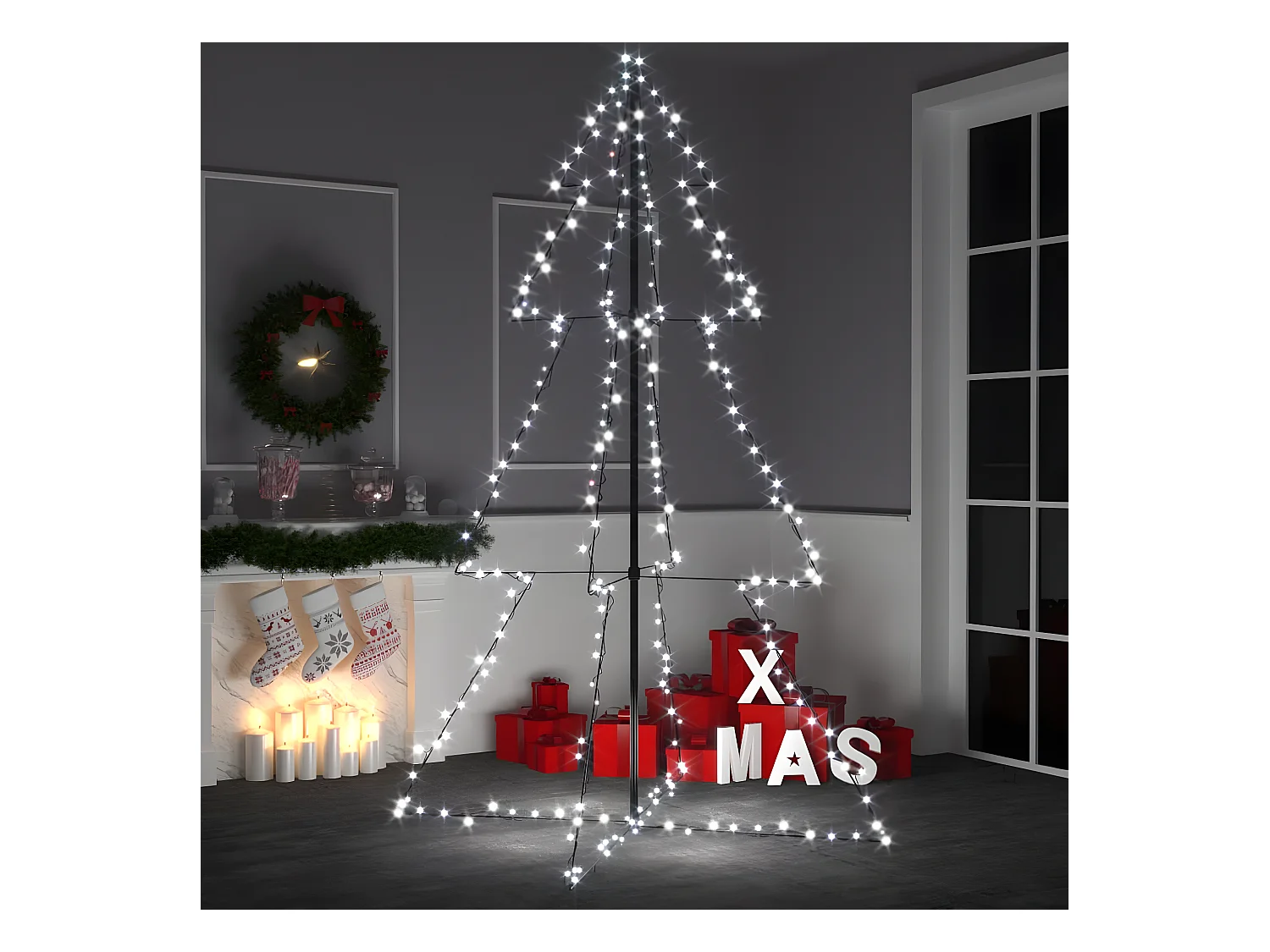 Kerstboom 240 LED binnen/buiten 118x180 cm