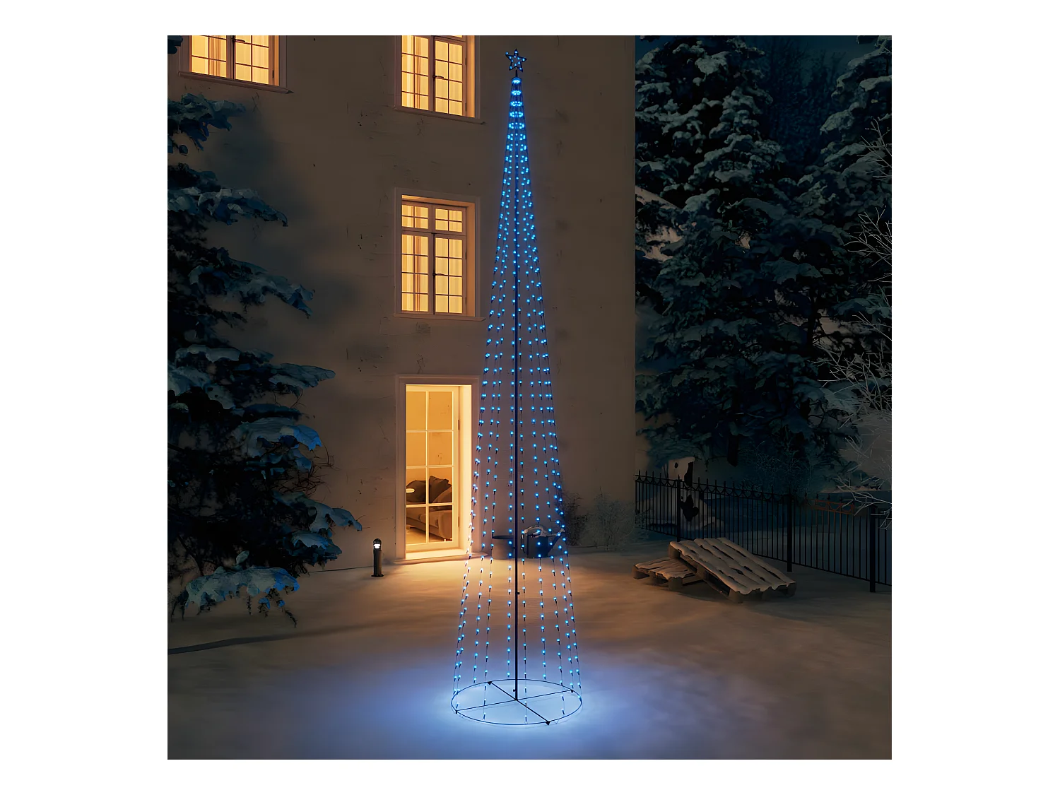 Kerstboom 752 blauwe LED's Decoratie 160x500 cm