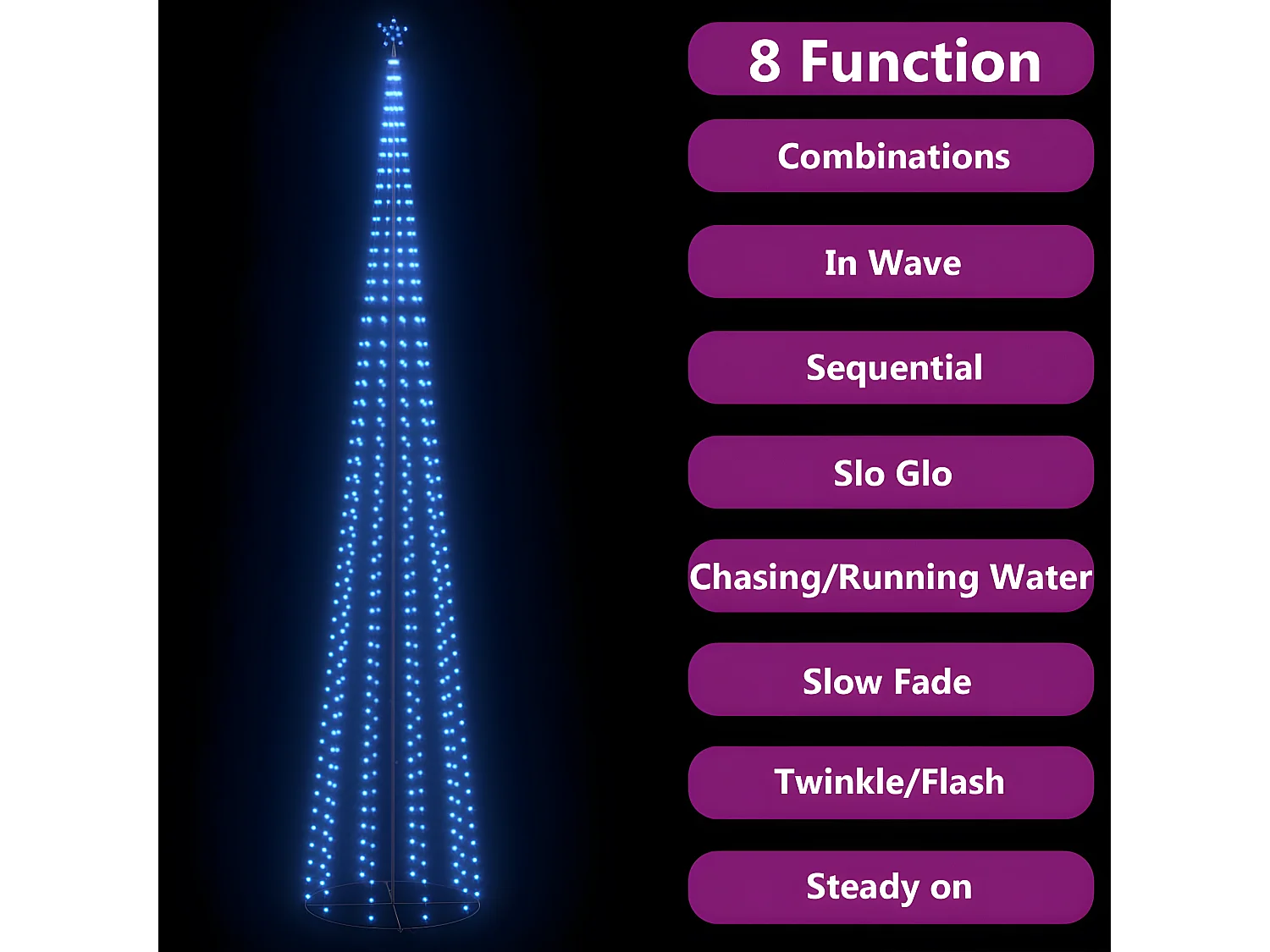 Sapin de No?l c?ne 752 LED bleues Décoration 160x500 cm