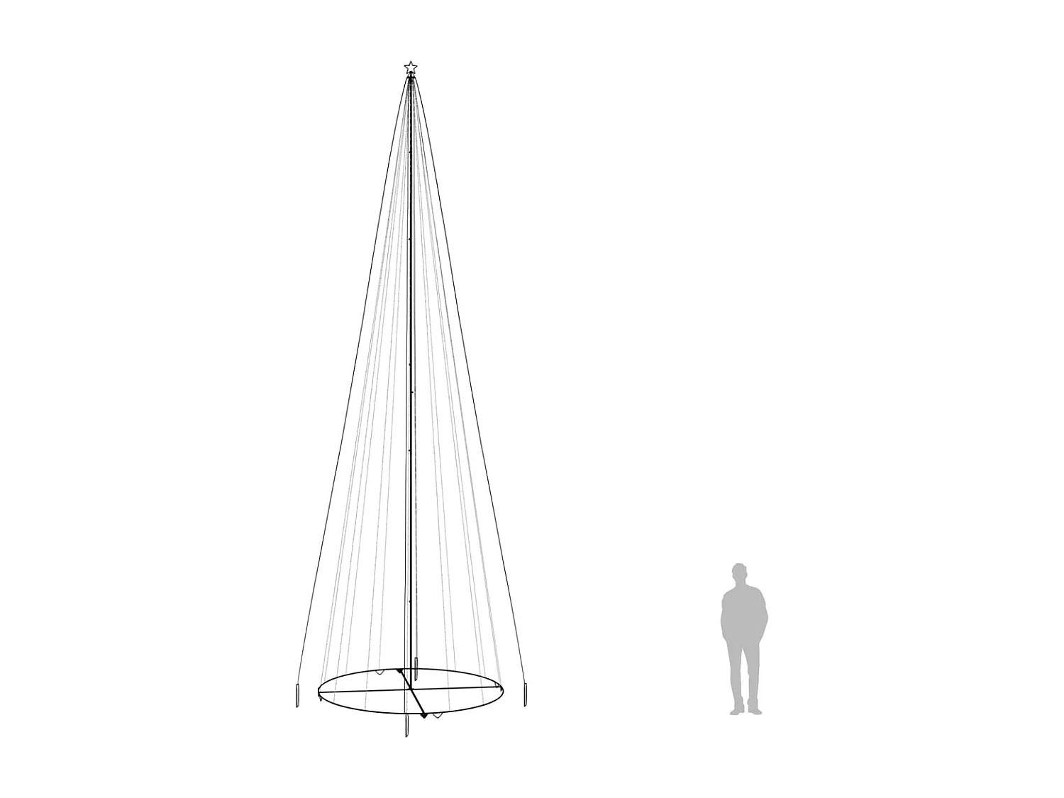 Arbre de No?l c?ne 1134 LED Colorées 230x800 cm