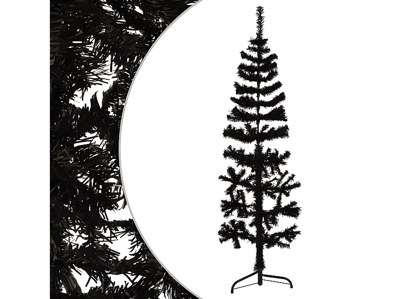 Albero di Natale artificiale mezzo sottile con supporto nero 120 cm