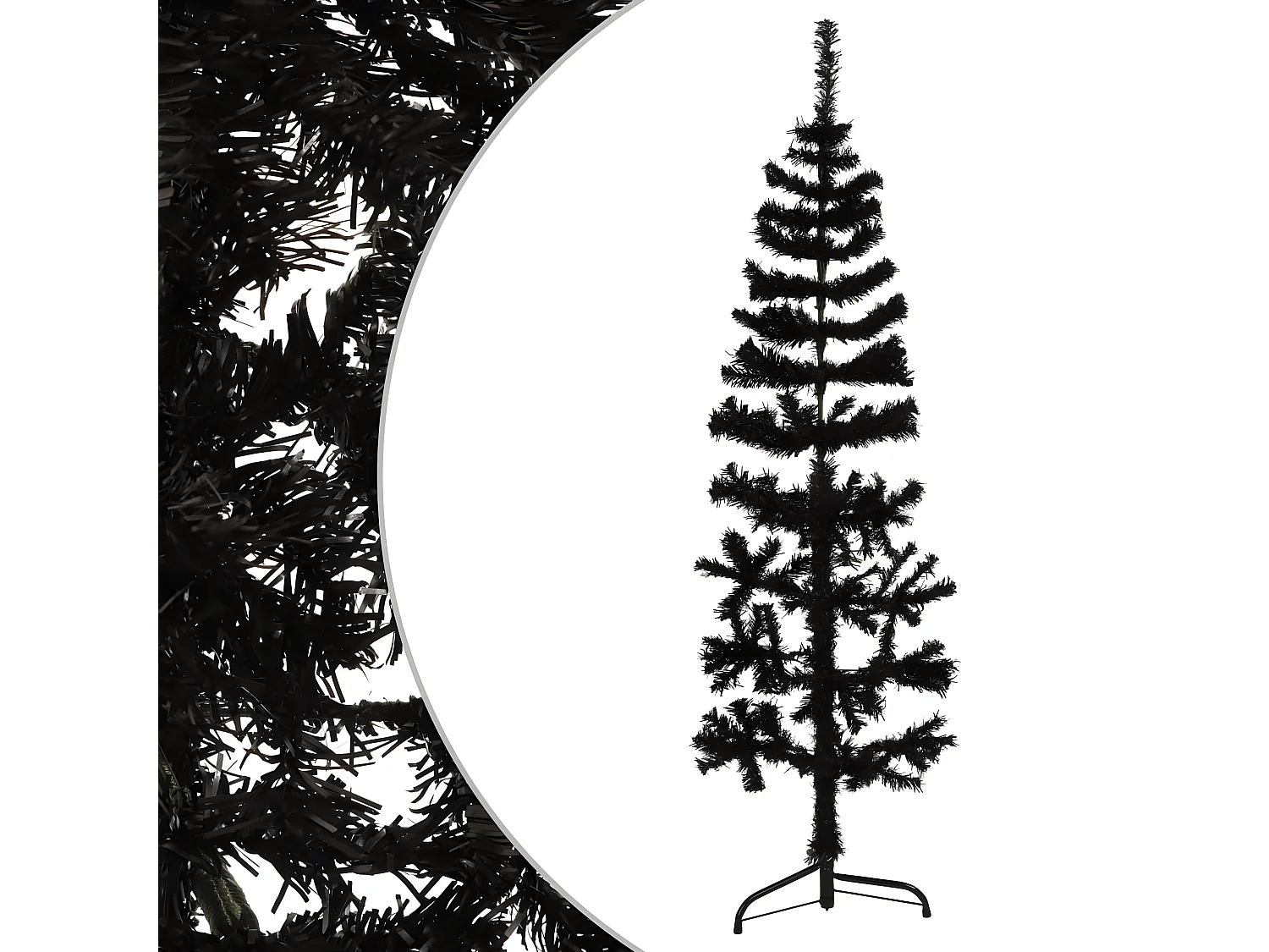 Albero di Natale artificiale mezzo sottile con supporto nero 120 cm