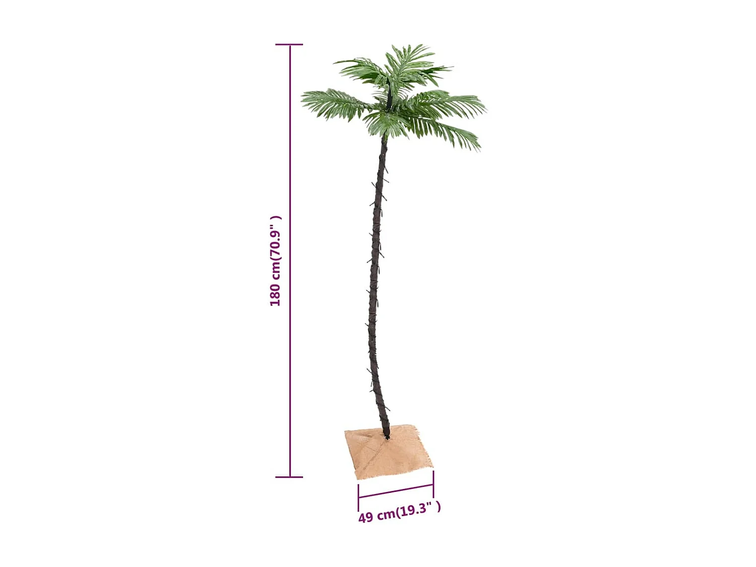 Palmera LED 96 LEDs blanco cálido 180 cm