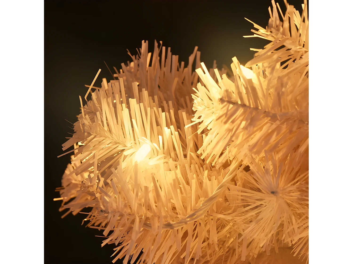 Árbol de Navidad helicoidal preiluminado con macetero blanco 120 cm PVC