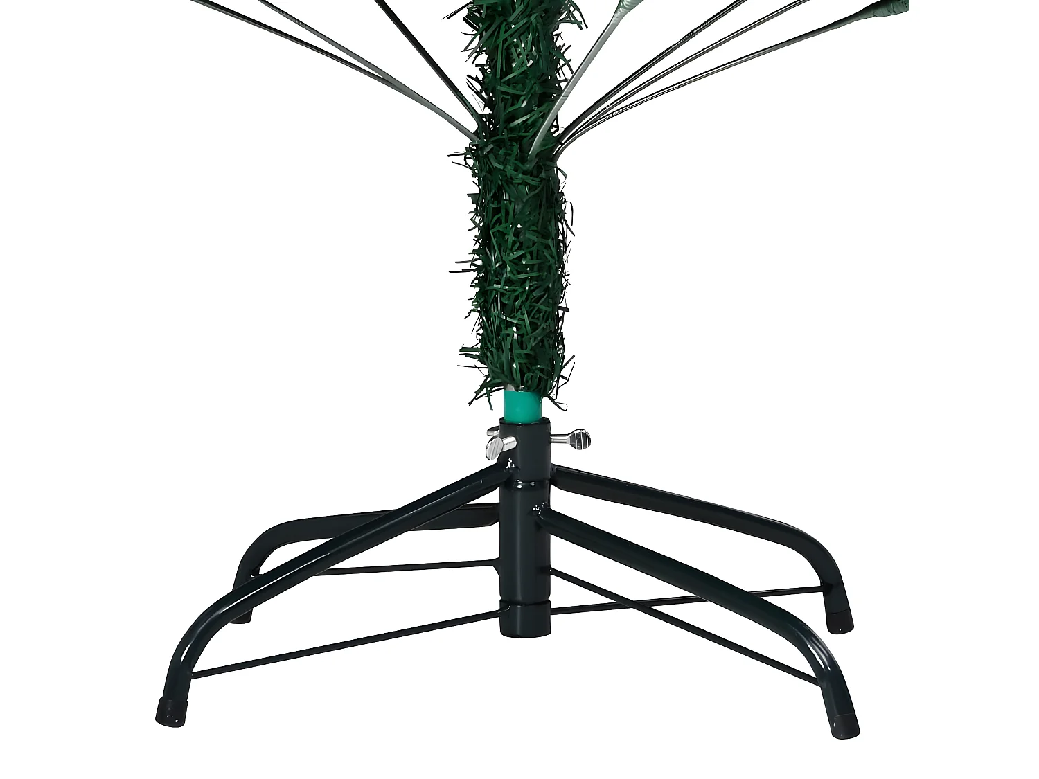 Albero di Natale artificiale preilluminato e palline verdi 180 cm PVC